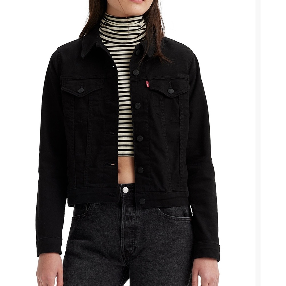 Levi’s Women’s Original Cotton Denim Trucker Jacket – Black – Size XL – NWT